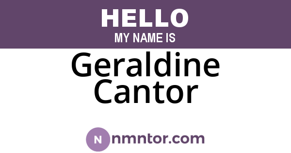 Geraldine Cantor