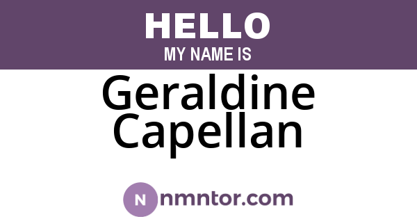 Geraldine Capellan