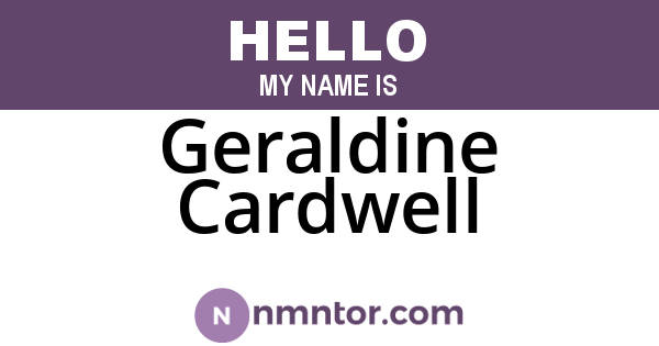 Geraldine Cardwell