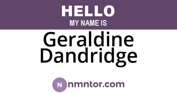 Geraldine Dandridge
