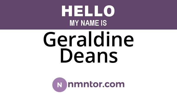 Geraldine Deans
