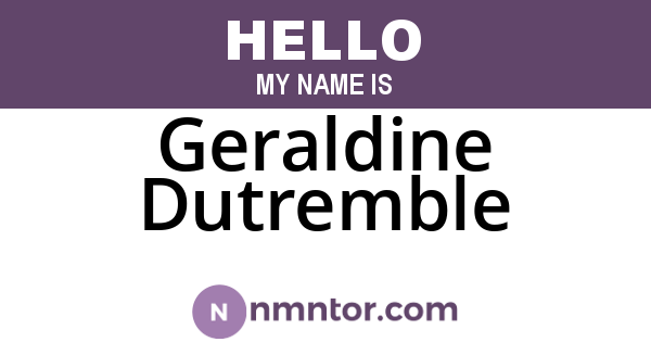Geraldine Dutremble