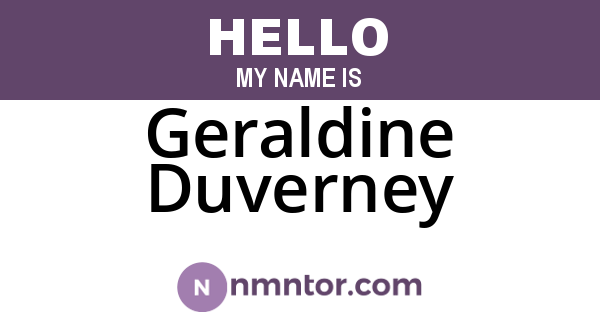 Geraldine Duverney