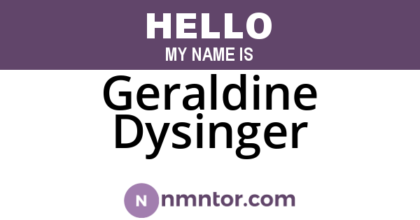 Geraldine Dysinger