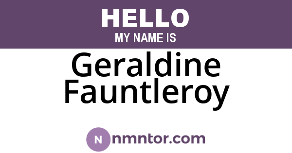 Geraldine Fauntleroy