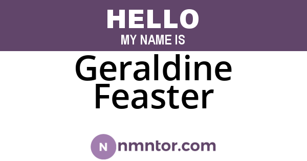 Geraldine Feaster