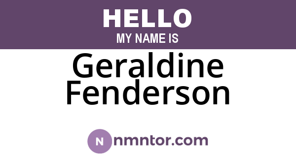 Geraldine Fenderson