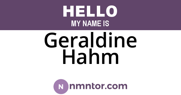 Geraldine Hahm