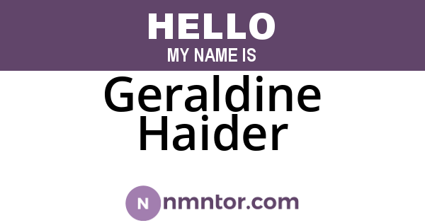 Geraldine Haider