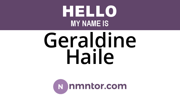 Geraldine Haile