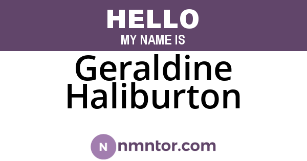Geraldine Haliburton