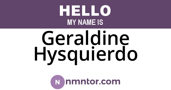 Geraldine Hysquierdo