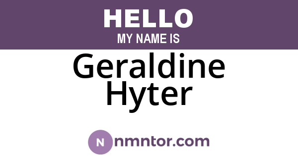 Geraldine Hyter