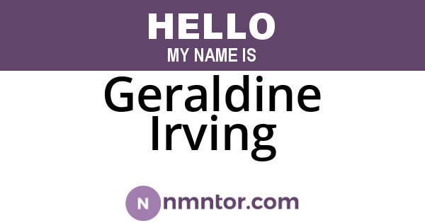 Geraldine Irving