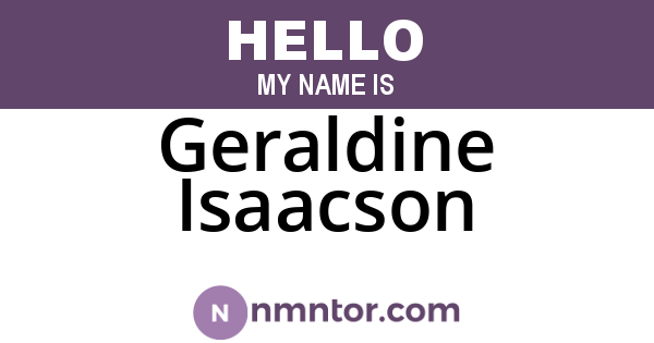 Geraldine Isaacson