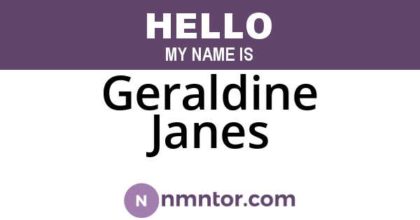 Geraldine Janes