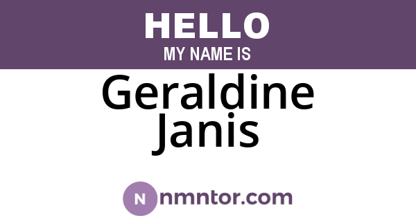 Geraldine Janis