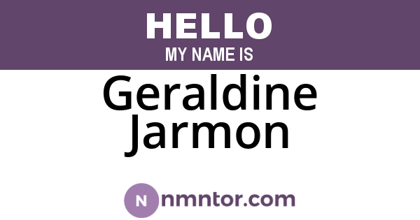 Geraldine Jarmon