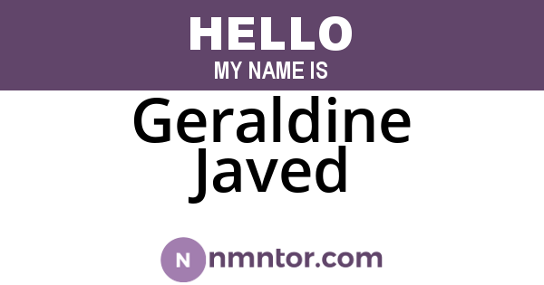 Geraldine Javed