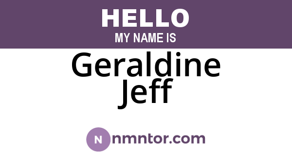 Geraldine Jeff