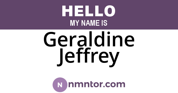 Geraldine Jeffrey