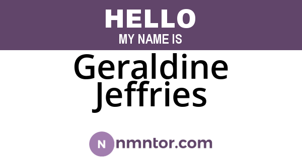 Geraldine Jeffries