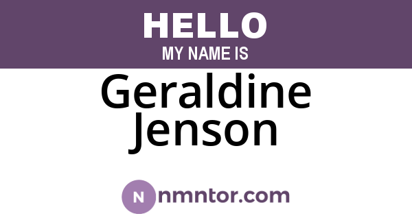 Geraldine Jenson
