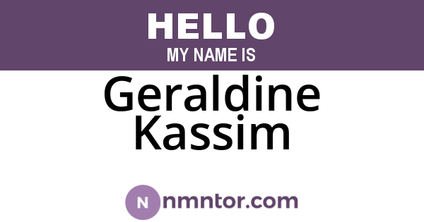 Geraldine Kassim