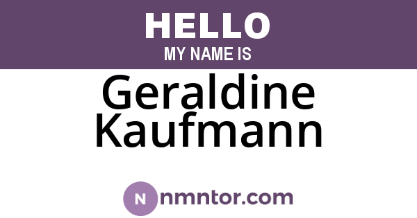 Geraldine Kaufmann