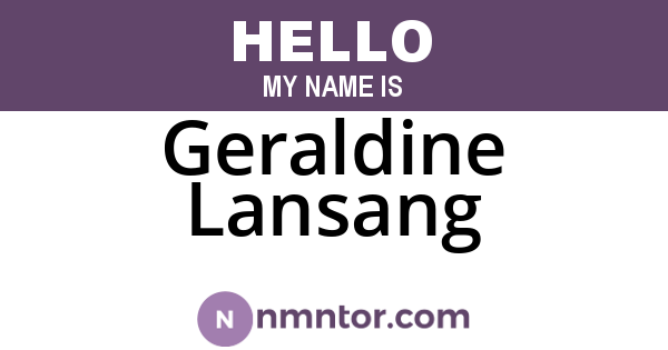 Geraldine Lansang