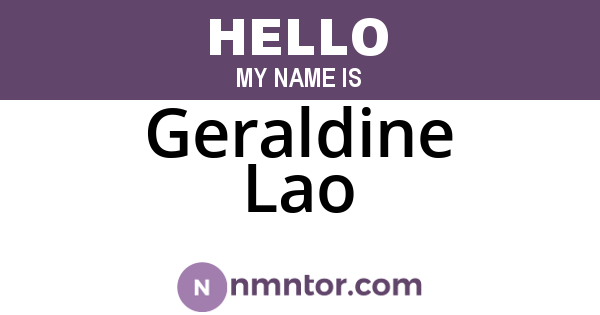 Geraldine Lao