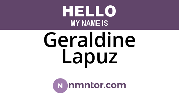 Geraldine Lapuz
