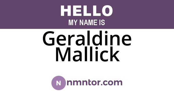 Geraldine Mallick