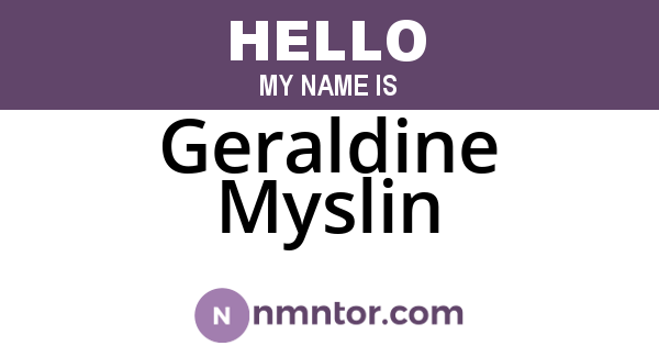 Geraldine Myslin