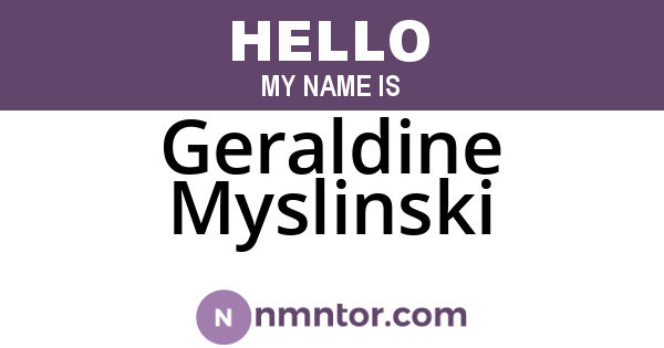 Geraldine Myslinski