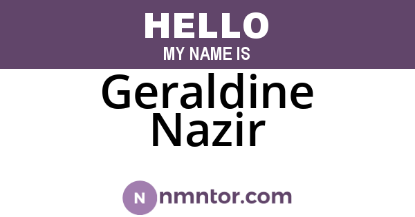 Geraldine Nazir