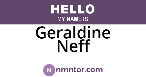 Geraldine Neff