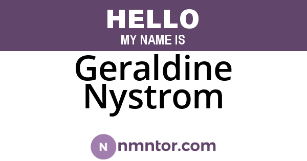 Geraldine Nystrom