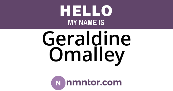 Geraldine Omalley