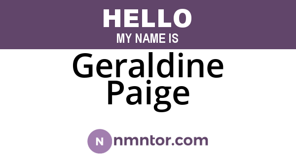 Geraldine Paige