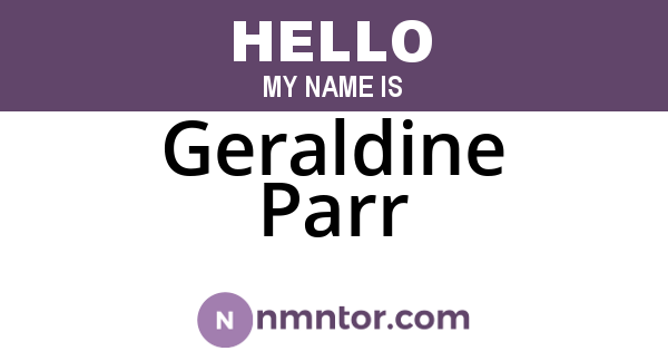 Geraldine Parr