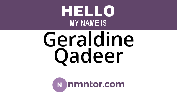 Geraldine Qadeer