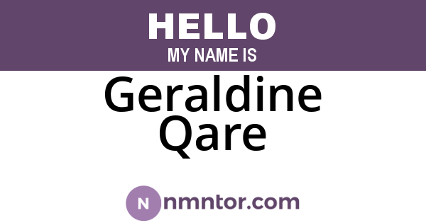 Geraldine Qare