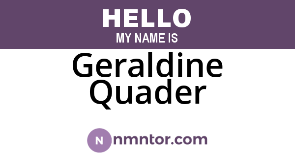 Geraldine Quader