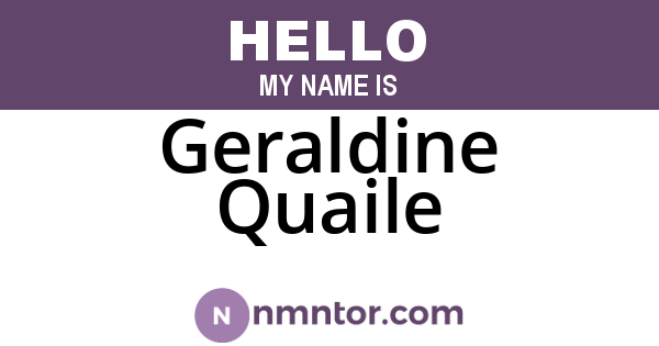 Geraldine Quaile