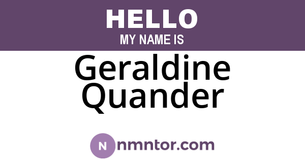 Geraldine Quander