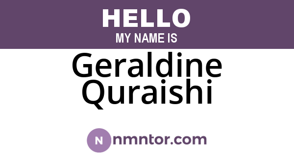 Geraldine Quraishi