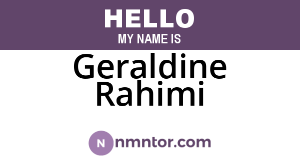 Geraldine Rahimi