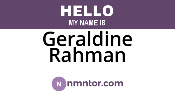 Geraldine Rahman