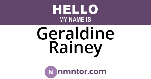 Geraldine Rainey